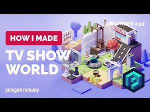 TV Shows World in Blender 2.93 - 3D Modeling Process | Polygon Runway
