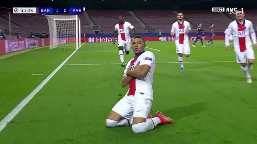 Barça-PSG: le but en force de Mbappé après un mouvement magnifique