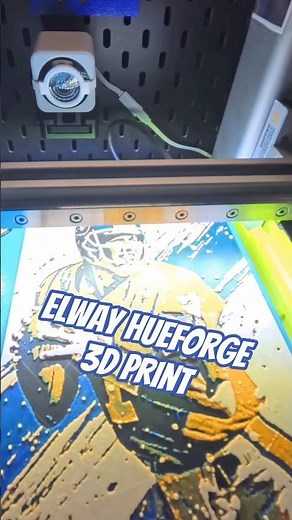 John Elway HueForge 3D Print looks Amazing! #3dprinting #hueforge