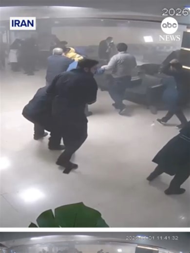 Surveillance footage showed chaotic scenes at Iranian hospitals as strikes rain down on the country. One scene captured a nurse rescuing three newborn babies at a hospital in Tehran and carrying them to safety.