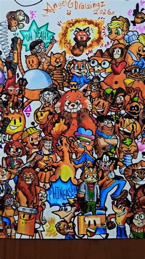 AWESOME ORANGE CHARACTER CROSSOVER #art #fanart #disney #warnerbros #crk #osc #nintendo #indie