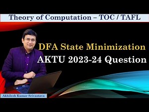 AKTU Solved Questions (2023-24) || DFA State Minimization || TAFL PYQ