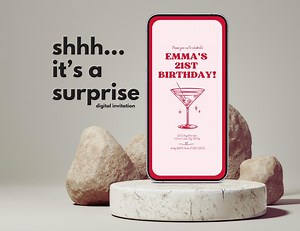 Surprise Birthday Party Digital Invitation: Shhh It’s a Surprise. E-invite. Instant Download. - Etsy