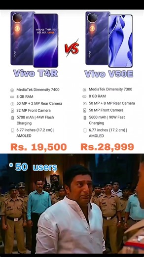 vivo t4r vs Vivo v50e quick information video