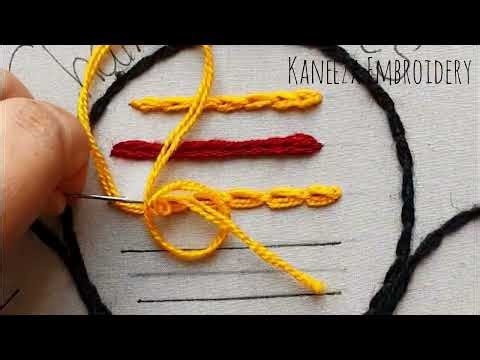 Chain stitch embroidery for Beginners:Chain stitch variations