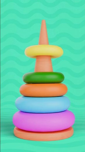 🟢Stack the Colored Rings!⭕️ | CoComelon | Games for Kids | Moonbug Kids- Learning Song Loops #shorts