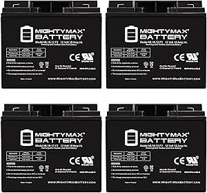 Mighty Max Battery 12V 18AH F2 Battery Replaces Scooter Gopher Quad Bike VRLA - 4 Pack