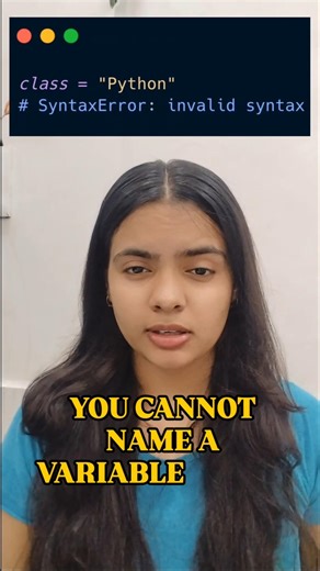 You can't use 'class' as a variable in Python🐍#shorts #youtube