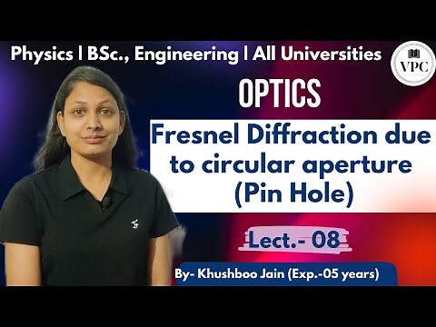 Fresnel Diffraction due to circular aperture | lect-08 | Optics