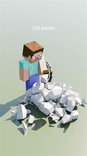 Breaking Minecraft Stone into 8192 Pieces!