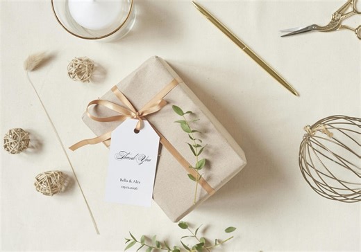 Elegant Wedding Thank You Tag Template, Minimalist Calligraphy Favor Tags, Editable Canva Wedding Tags, DIY Printable Gift Label - Etsy