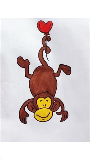 How to draw a monkey 🐒 easily step by step / Beautiful Easy Monkey Drawing tutorial #drawing #draw