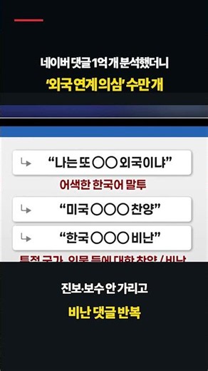 네이버 댓글 1억 개 뜯어봤더니…‘외국 연계 의심 계정’ 수만 개