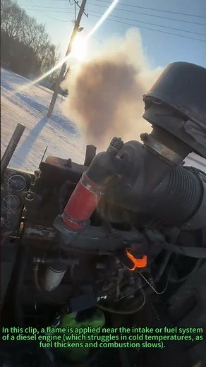Diesel Engine Cold Start Trick: Using Open Flame for Winter Ignition