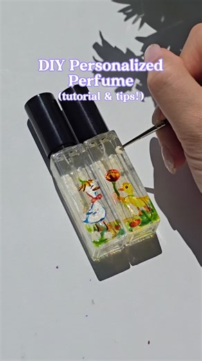 St’Valent | Glass Artist on Instagram: "☺️ DIY Personalized Perfume bottle for Mother’s Day 💐✨@Pebeo_usa #ad The full tutorial is up! 👀 The KEY to painting on smooth surfaces like glass, metal, or plastic is to use an enamel-finish paint 📝💕 For this DIY, I am using the Pebeo Vitrail transparent glass paints 🌈 This is because these paints are formulated to bond permanently to the smooth surface once dry, so that it doesn’t chip off (even if you toss it in a makeup bag, or use it for years) �