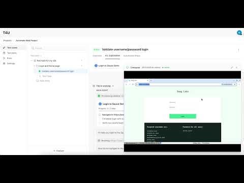 T4U - AI Exploration - Test Automation