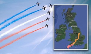 G7: The Red Arrows perform a flypast at summit in Cornwall