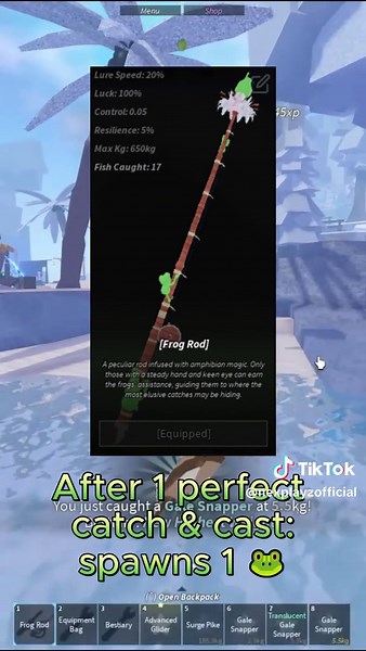 Explore Fisch's New Frog Rod in Roblox Gameplay