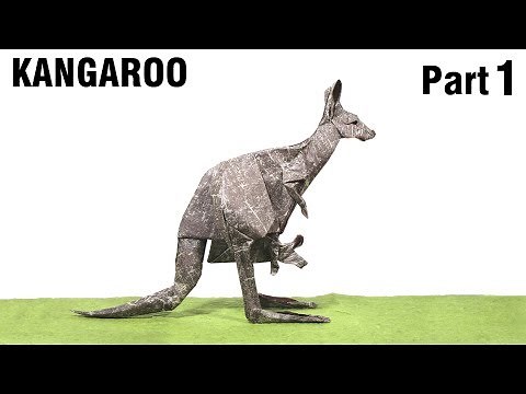 Origami Kangaroo tutorial (Gen Hagiwara) Part 1 折り紙 カンガルー оригами Känguru canguro