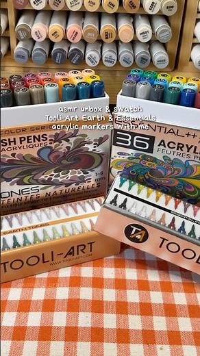 trying new Tooli-Art BRUSH tip acrylic markers 🖍️✨ *gifted* #tooliart #asmrunboxing