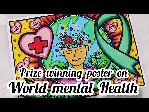 World mental health day poster drawing/very easy world mental health day poster/simple Drawing|
