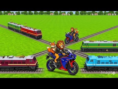 Funny Train 🚆 animation funny stores | animals 3D Funny Adventure | 3D Jungle Animation | WildFun 3D
