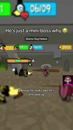 oopsies haven’t done bug fables content in a minute lol here’s a clip from my newest yt video! scarlet was NOT easy to fight and I may have been somewhat underlevelled 🙃 #bugfables #bugfablestheeverlastingsapling #indiegames #videogames #paperverse #papermario #arisarcade