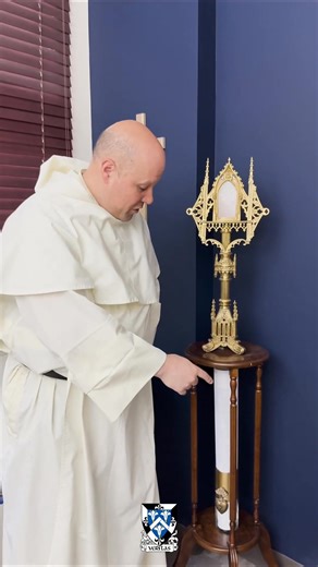 Fr. John Paul Kern, O.P. gave us a tour of his office and let’s just say it’s not your average workspace. A relic of the True Cross? Check. A mural print from the University of Louisville’s Adoration Chapel? Yep. Three Rosaries with relics inside? Of course. | Dominican Friars of the Province of Saint Joseph