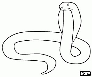 Una serpiente venenosa,una cobra para colorear, pintar e imprimir