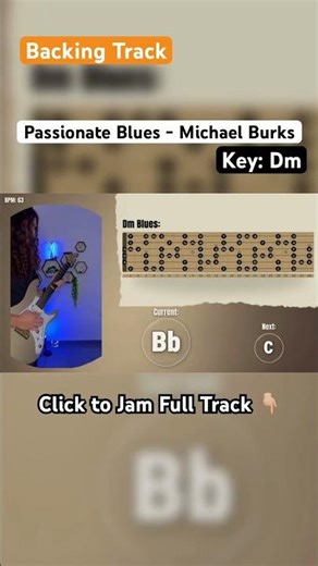 Passionate Blues Guitar Backing Track in D Minor | 63bpm Michael Burks Style