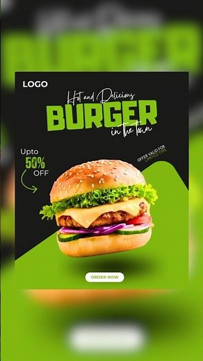 Canva Tutorial: Fast Food Poster Design for Beginners #burger #howtodesignattractivepostincanva