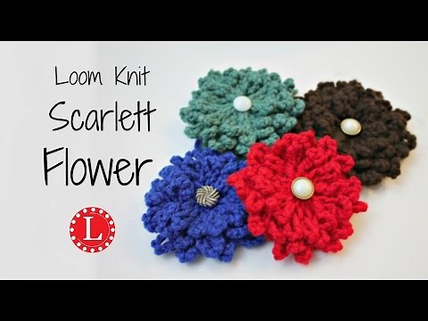 Loom Knit Flower - The Scarlett | On a Round Knitting Loom | Loomahat