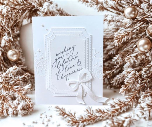 Tami White DIY Card Maker | Elegant white-on-white wedding card created with the Stampin’ Up! Lifetime of Love stamp set and a sweet bow from the Wrapped in Cheer... | Instagram