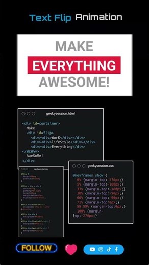 Text Flip Animation Using #html #css #javascript #webdesign #cssanimation #frontendcourse