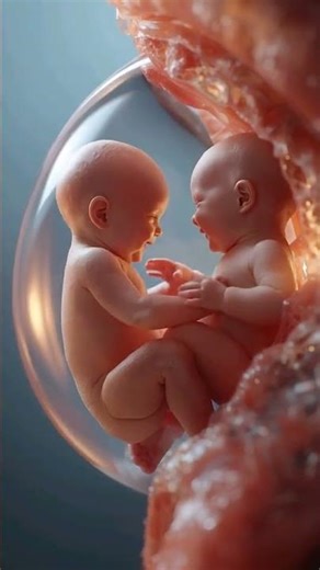 Twin Baby 3D Animation | Continuous Fetal Movements in Womb #shorts #pregnancy