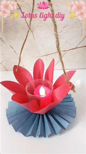 Easy Lotus lamp ✨🪷/ Easy paper flower #lotus #paperlamp #flowerlamp #diy #shorts #craft