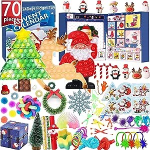 Fidget Advent Calendar 2022,24days Christmas Advent Calendar with Pop-on-it Fidget Toys Advent Calendar2022 Surprise Gifts for Party Favor (Fidget Advent Calendar)