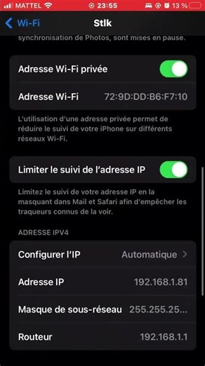Comment fixer un adress ip sur un iOS