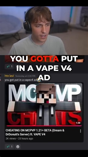 w drdonutt 💝💝 (vape v4 love) #shorts #minecraft #donutsmp #drdonut #mcpvp