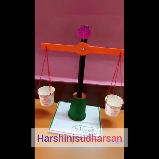 Handmade Beam balance/Physical balance/craft with papercup cardboard/science project/working model