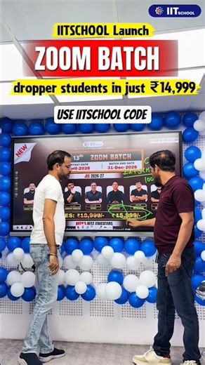 JEE Dropper Zoom batch At IIT school #jee2026