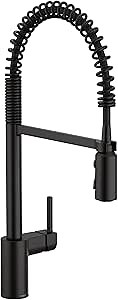 Moen Align Matte Black One-Handle Single Hole Pre-Rinse Spring Kitchen Faucet with Pull Down Sprayer and Power Boost, 5923BL