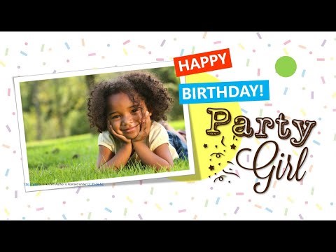 Happy Birthday Confetti PowerPoint – Editable Party Girl Birthday Slideshow