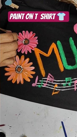 T- shir painting #:How to paint on t shirt 👕🎽# painting on black t shirt# diy tshirt painting