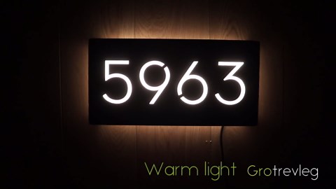 12V LED House Numbers for House Street Backlit,Personalised Illuminated Modern House Numbers Address Sign Address Plaque Lighted with LED (30X15CM, White light)