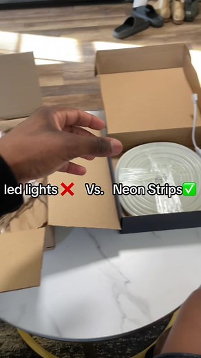 Led lights❌ vs Neon Strips ✅ #neonfam #yourpage #ropelights #neonstrips