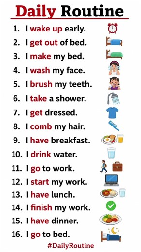 Daily Routine | Learn Basic English Sentences |#DailyRoutine #LearnEnglish #EnglishVocabulary #Basic