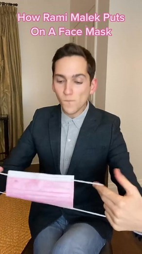 How Rami Malek Puts On A Face-Mask #covid #foryoupage #mask #rami #impression #snl #ramimalek #fyp #foryou | comedycastle