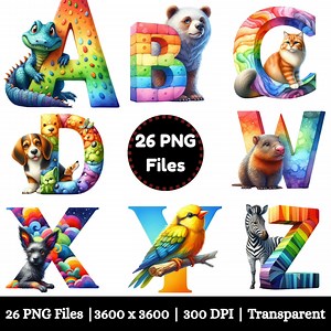 Animal Alphabet Letters for Kids | A to Z Animal ABC | Sweet Playful Letter Designs Learning & Crafts - Etsy Australia