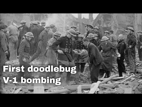 13th June 1944: First Nazi attack on Britain using the V-1 'doodlebug' flying bomb